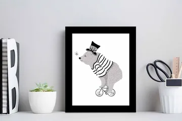 Tavla Animal med Ram Flerfärgad - 23,5x28,5 cm - Inredning - Tavlor & posters - Canvastavla