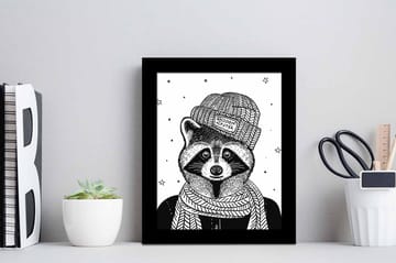 Tavla Animal med Ram Flerfärgad - 23,5x28,5 cm - Inredning - Tavlor & posters - Canvastavla