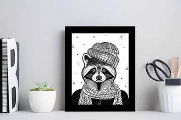 Tavla Animal med Ram Flerfärgad - 23,5x28,5 cm - Inredning - Tavlor & posters - Canvastavla