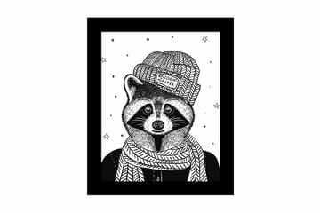 Tavla Animal med Ram Flerfärgad - 23,5x28,5 cm - Inredning - Tavlor & posters - Canvastavla