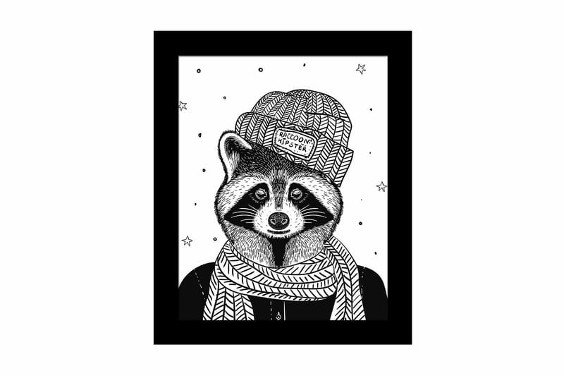 Tavla Animal med Ram Flerfärgad, 23,5x28,5 cm