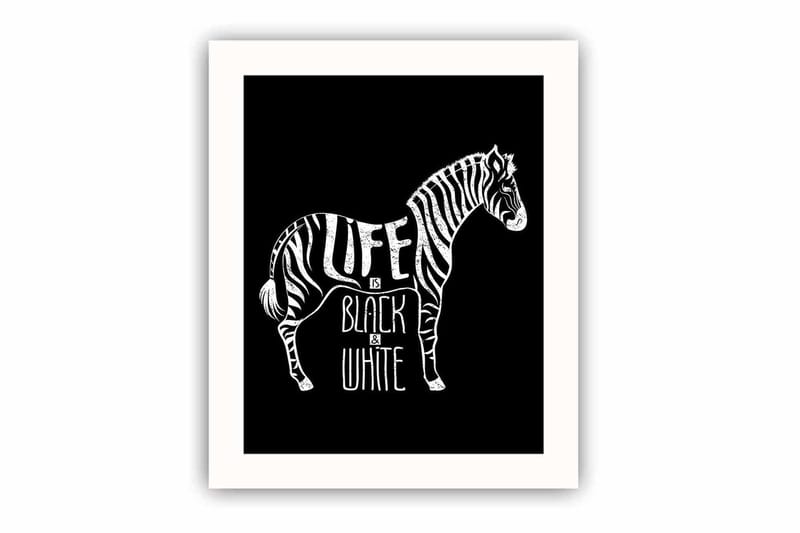 Tavla Animal med Ram Flerfärgad, 23,5x28,5 cm