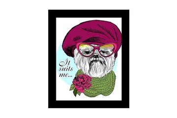 Tavla Animal med Ram Flerfärgad - 23,5x28,5 cm - Inredning - Tavlor & posters - Canvastavla