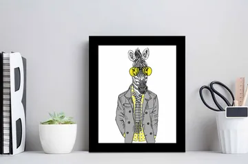 Tavla Animal med Ram Flerfärgad - 23,5x28,5 cm - Inredning - Tavlor & posters - Canvastavla