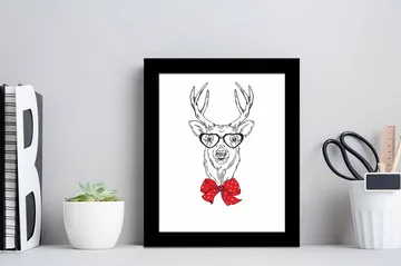 Tavla Animal med Ram Flerfärgad - 23,5x28,5 cm - Inredning - Tavlor & posters - Canvastavla