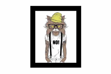 Tavla Animal med Ram Flerfärgad - 23,5x28,5 cm - Inredning - Tavlor & posters - Canvastavla