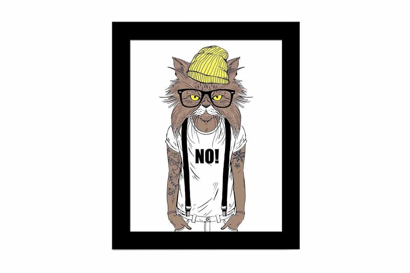 Tavla Animal med Ram Flerfärgad, 23,5x28,5 cm