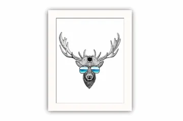 Tavla Animal med Ram Flerfärgad - 23,5x28,5 cm - Inredning - Tavlor & posters - Canvastavla