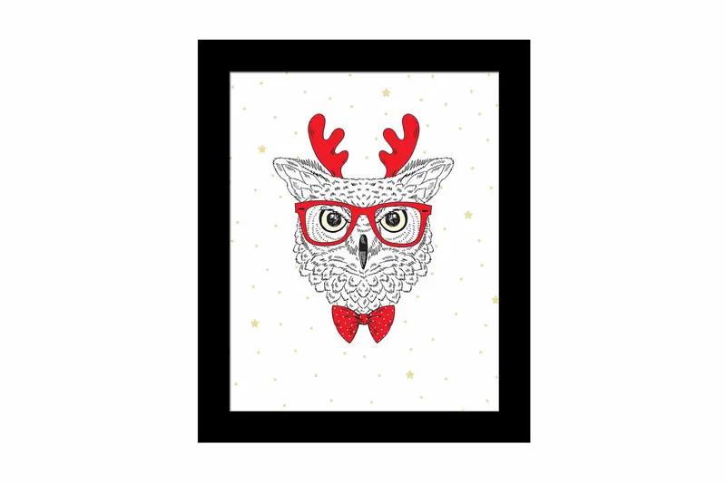 Tavla Animal med Ram Flerfärgad, 23,5x28,5 cm