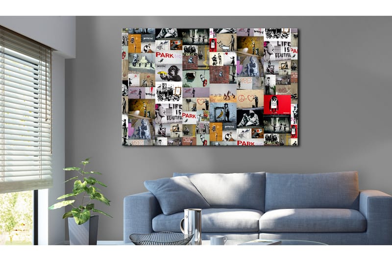 Tavla Art of Collage: Banksy 60x40 - Artgeist sp. z o. o. - Canvastavla