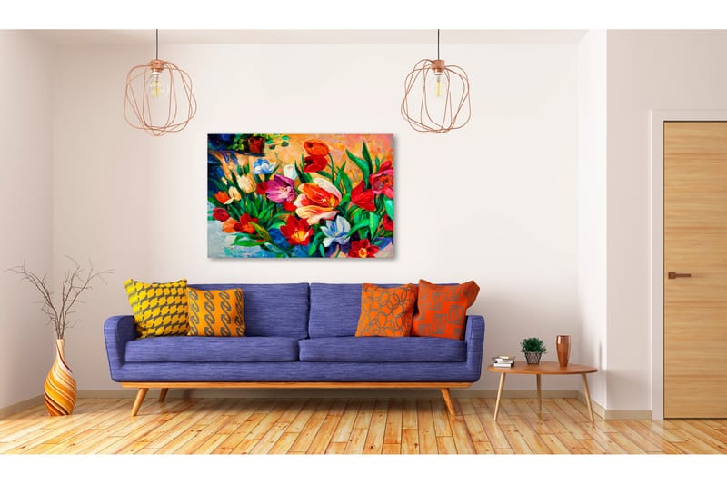 Tavla Art of Colours: Tulips 120x80 - Artgeist sp. z o. o. - Canvastavla
