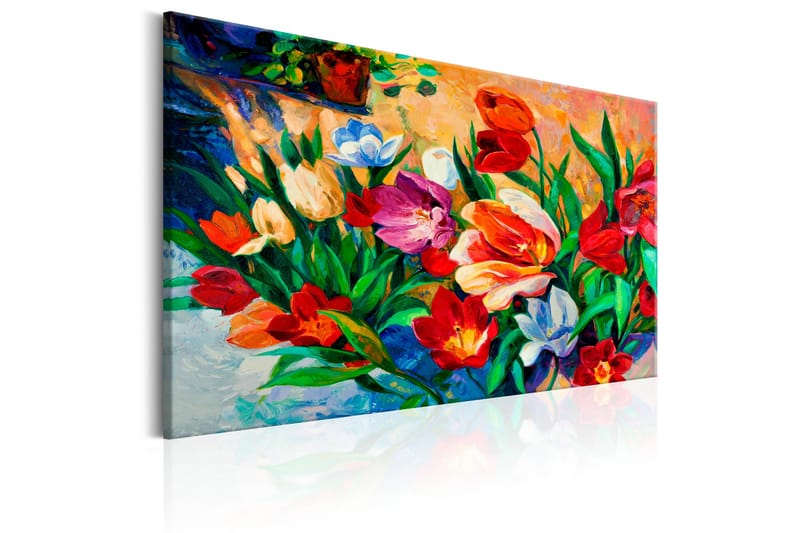 Tavla Art of Colours: Tulips 120x80 - Artgeist sp. z o. o. - Canvastavla