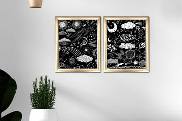 Tavla Astrology med Ram 2-pack Flerfärgad - 23,5x28,5 cm - Inredning - Tavlor & posters - Canvastavla