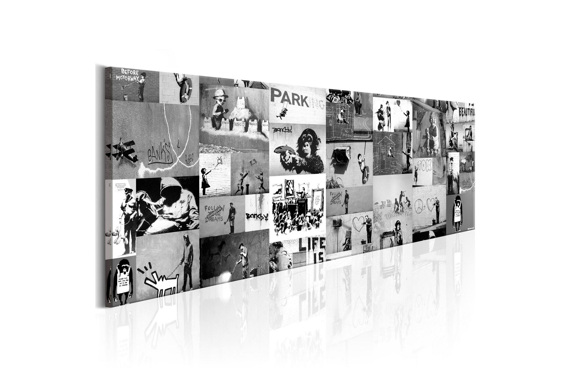 Tavla Banksy: Graffiti Collage II 135x45 -