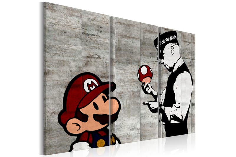 Tavla Banksy Mario Bros 120x80 - Artgeist sp. z o. o. - Canvastavla