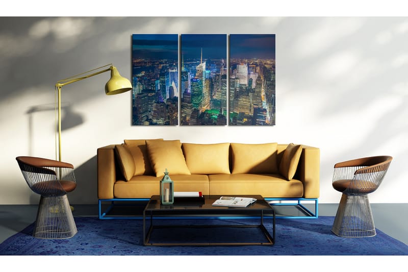 Tavla Bird´S Eye View Of New York City By Night 120x80 - Artgeist sp. z o. o. - Canvastavla