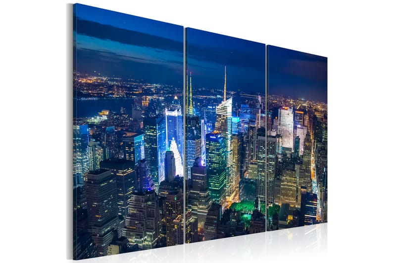 Tavla Bird´S Eye View Of New York City By Night 60x40 - Artgeist sp. z o. o. - Canvastavla