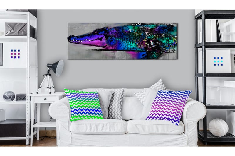 Tavla Blue Alligator 120x40 cm - Inredning - Tavlor & posters - Canvastavla