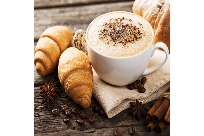 Tavla Breakfast Brun|Vit|Beige 30X30 - 30x30 cm - Inredning - Tavlor & posters - Canvastavla