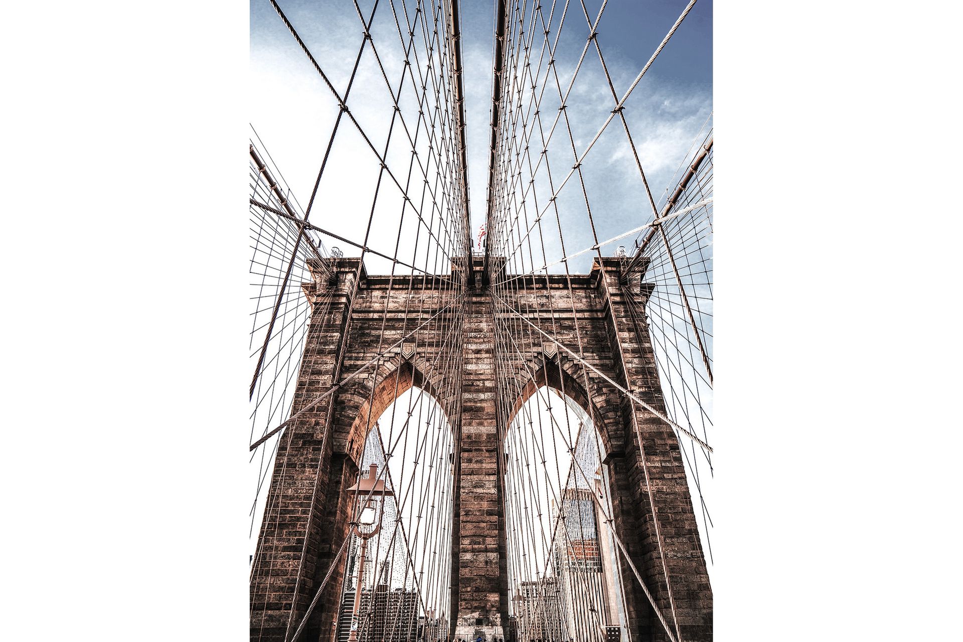 Tavla Brooklyn Bridge Brun\|Blå\|Beige 70X50 - 50x70 cm