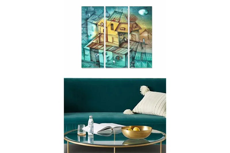 Tavla Building 3-pack Flerfärgad, 20x50 cm