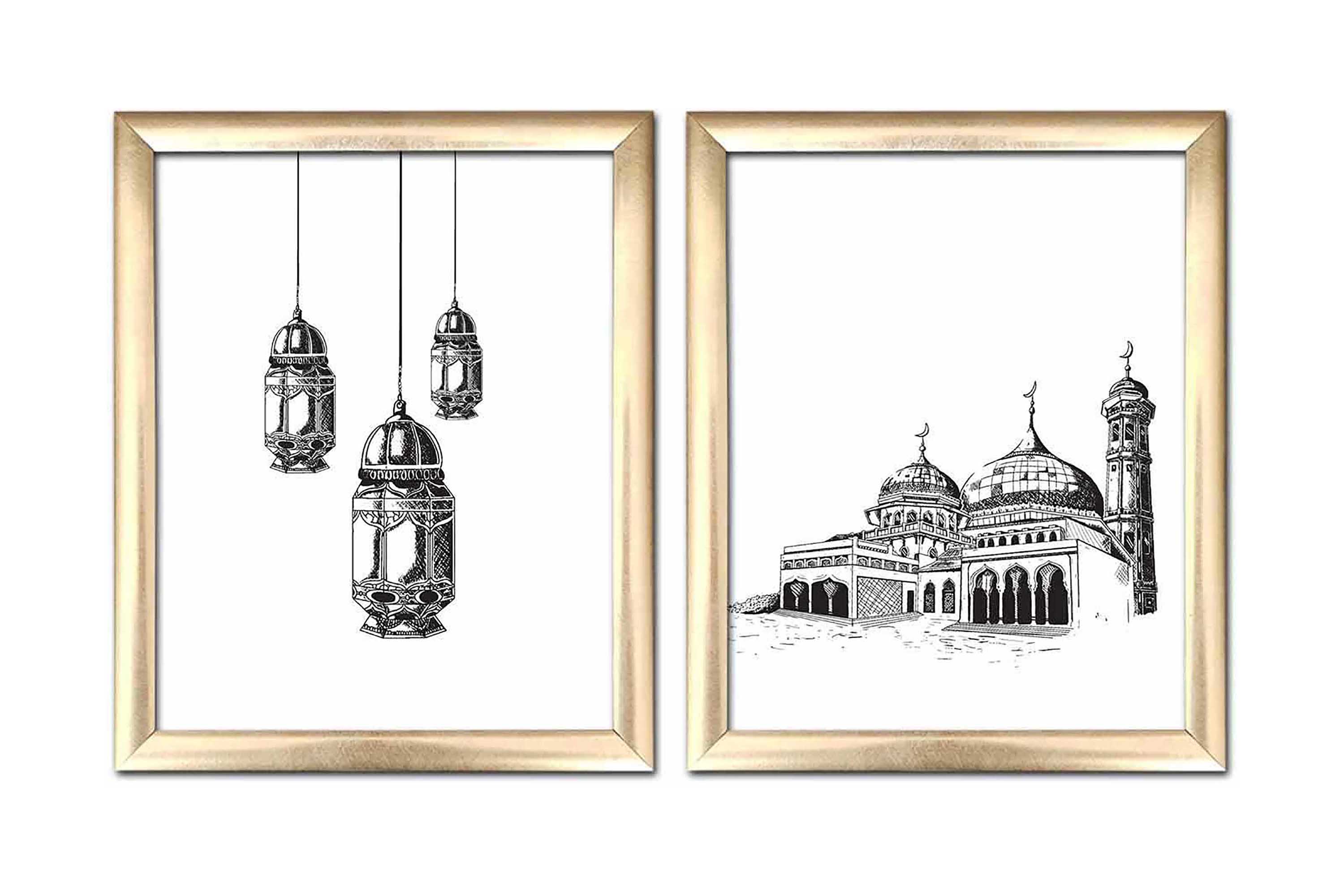 Tavla Building Med Ram 2-Pack Flerfärgad 23,5X28,5 23,5x28,5 cm