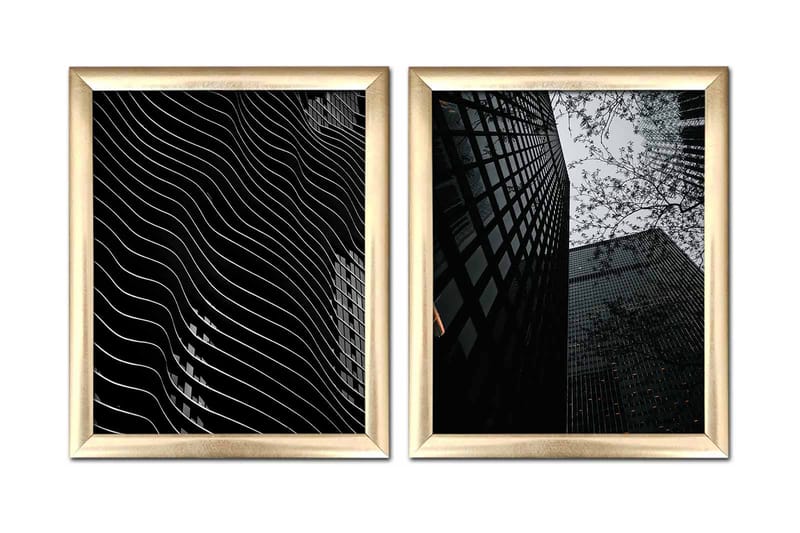 Tavla Building Med Ram 2-Pack Flerfärgad 23,5X28,5 - 23,5x28,5 cm - Inredning - Tavlor & posters - Canvastavla