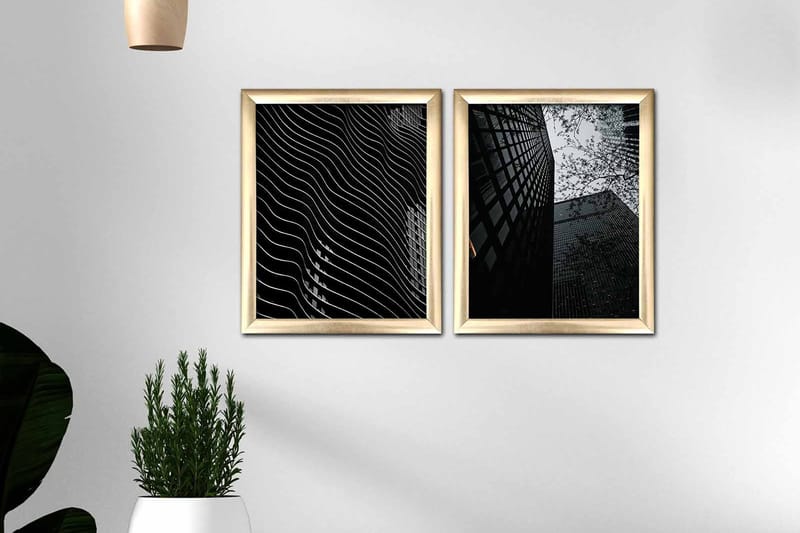 Tavla Building Med Ram 2-Pack Flerfärgad 23,5X28,5 - 23,5x28,5 cm - Inredning - Tavlor & posters - Canvastavla