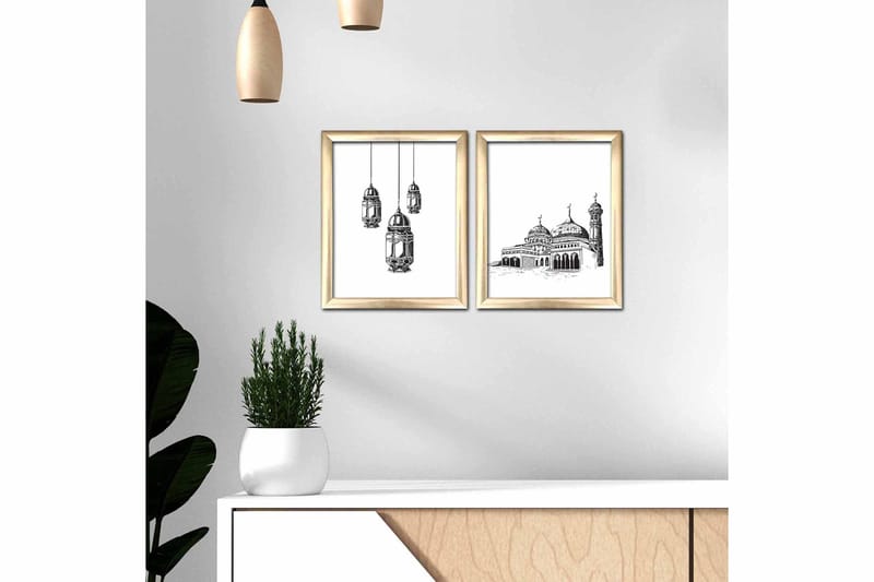 Tavla Building med Ram 2-pack Flerfärgad - 23,5x28,5 cm - Inredning - Tavlor & posters - Canvastavla