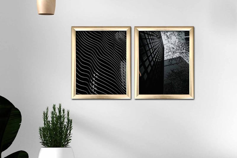 Tavla Building med Ram 2-pack Flerfärgad - 23,5x28,5 cm - Inredning - Tavlor & posters - Canvastavla