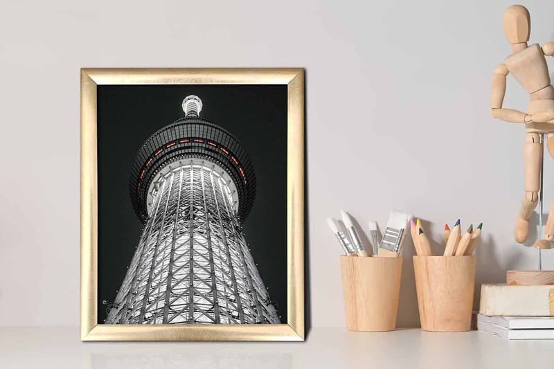 Tavla Building Med Ram Flerfärgad 23,5X28,5 - 23,5x28,5 cm - Inredning - Tavlor & posters - Canvastavla