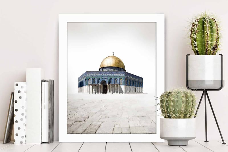 Tavla Building med Ram Flerfärgad - 23,5x28,5 cm - Inredning - Tavlor & posters - Canvastavla