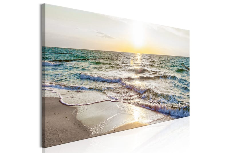 Tavla Calm Waves (1 Part) Narrow Grey 150x50 - Inredning - Tavlor & posters - Canvastavla