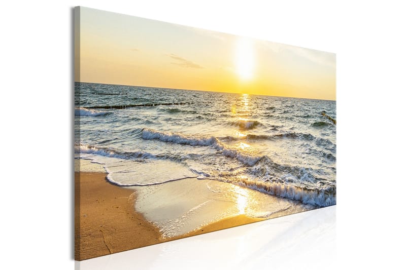 Tavla Calm Waves (1 Part) Narrow Golden 135x45 - Inredning - Tavlor & posters - Canvastavla