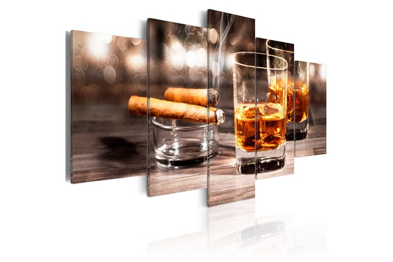 Tavla Cigar And Whiskey 200x100 - Artgeist sp. z o. o. - Canvastavla