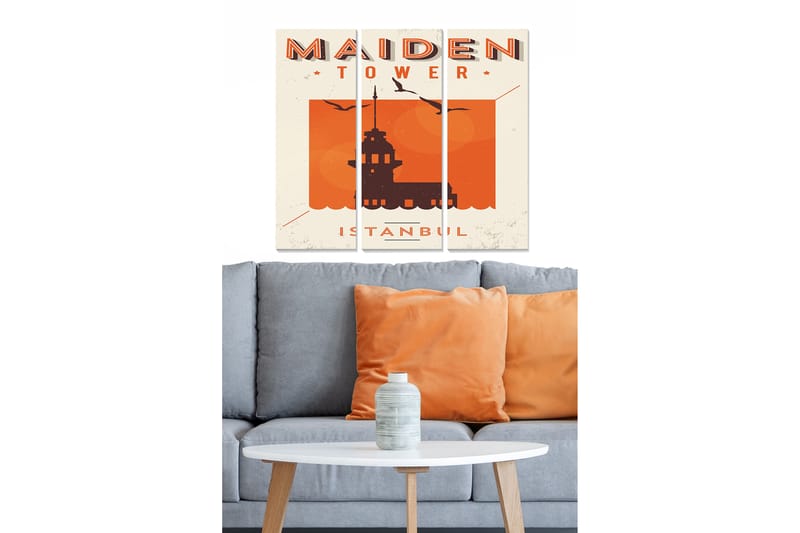Tavla City 3-Pack Flerfärgad 20X50 - 20x50 cm - Inredning - Tavlor & posters - Canvastavla
