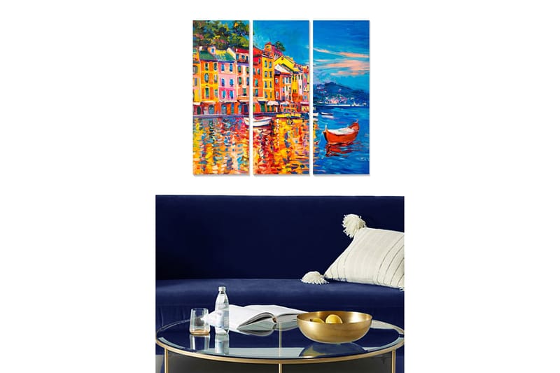 Tavla City 3-Pack Flerfärgad 20X50 - 20x50 cm - Inredning - Tavlor & posters - Canvastavla