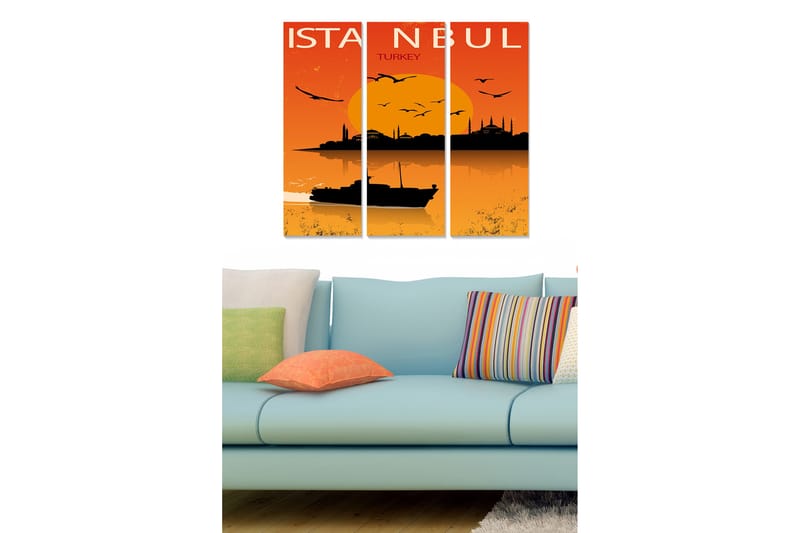 Tavla City 3-Pack Flerfärgad 20X50 - 20x50 cm - Inredning - Tavlor & posters - Canvastavla