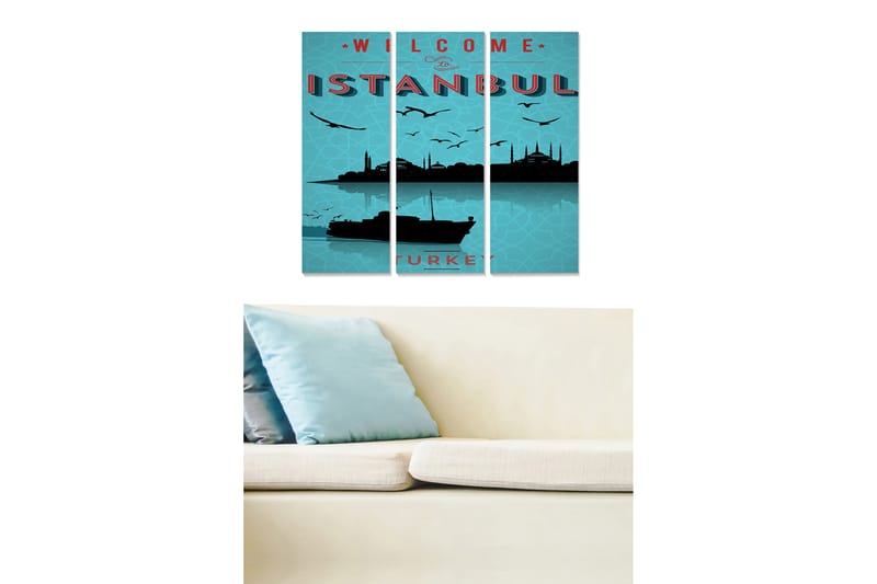 Tavla City 3-Pack Flerfärgad 20X50 - 20x50 cm - Inredning - Tavlor & posters - Canvastavla