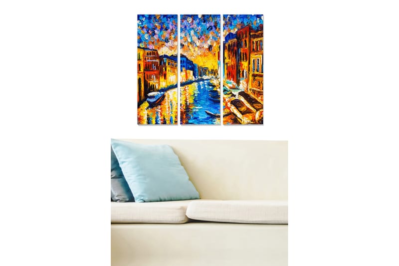 Tavla City 3-Pack Flerfärgad 20X50 - 20x50 cm - Inredning - Tavlor & posters - Canvastavla