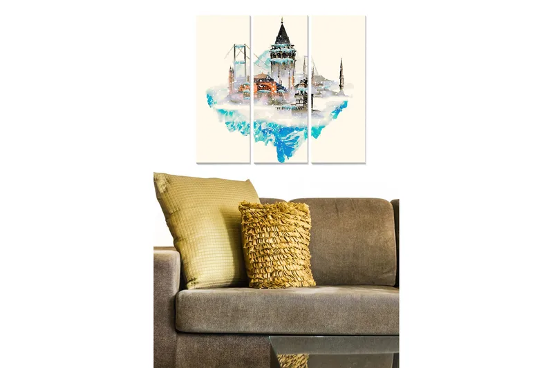 Tavla City 3-pack Flerfärgad - 20x50 cm - Inredning - Tavlor & posters - Canvastavla