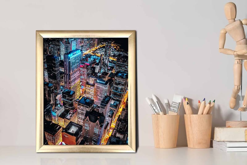 Tavla City Med Ram Flerfärgad 23,5X28,5 - 23,5x28,5 cm - Inredning - Tavlor & posters - Canvastavla