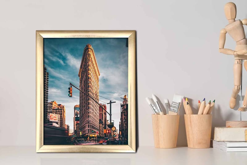 Tavla City Med Ram Flerfärgad 23,5X28,5 - 23,5x28,5 cm - Inredning - Tavlor & posters - Canvastavla