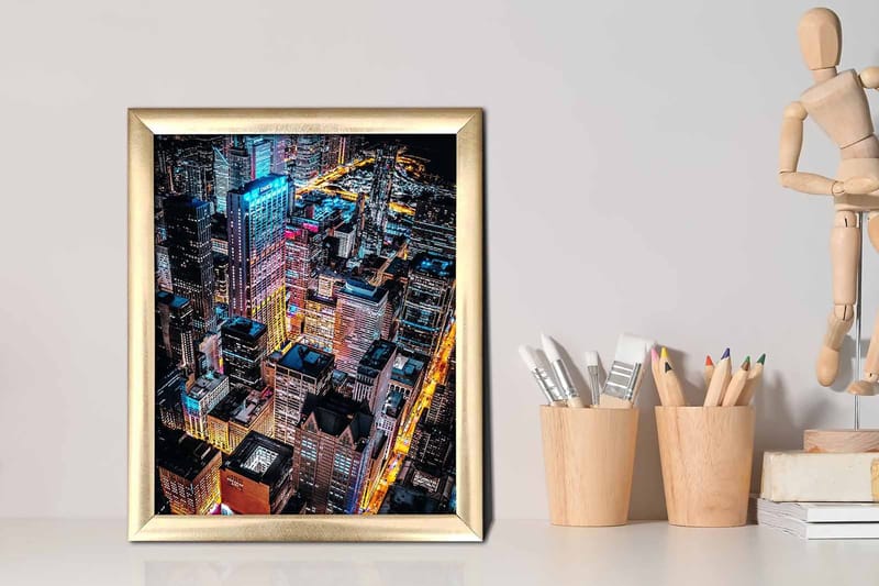 Tavla City med Ram Flerfärgad - 23,5x28,5 cm - Inredning - Tavlor & posters - Canvastavla