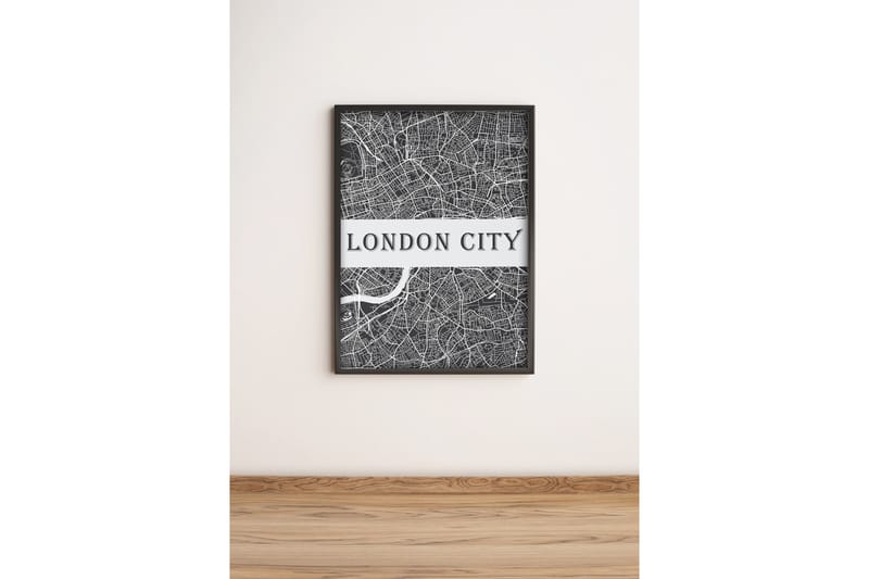 Tavla City Med Ram Flerfärgad 36X51, 36x51 cm