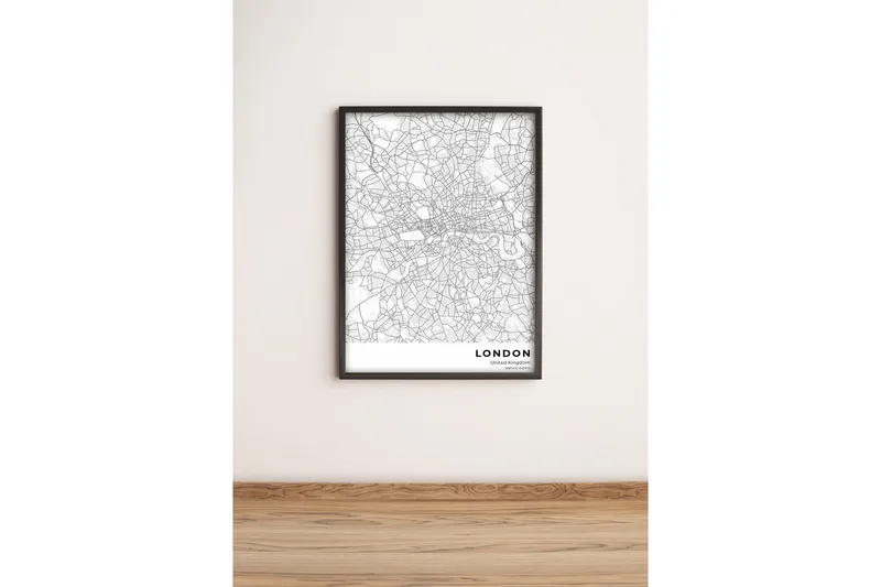 Tavla City med Ram Flerfärgad, 36x51 cm