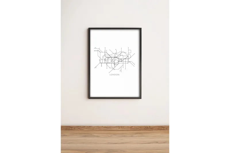 Tavla City med Ram Flerfärgad, 36x51 cm