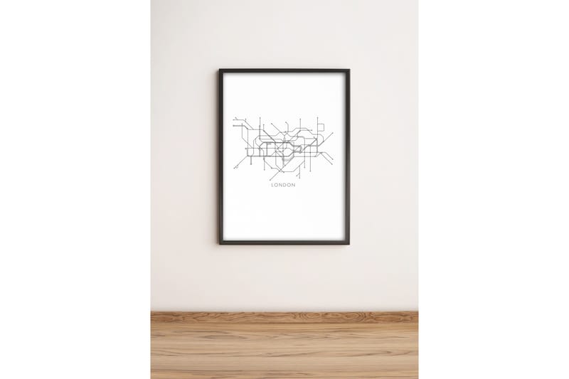 Tavla City med Ram Flerfärgad, 36x51 cm