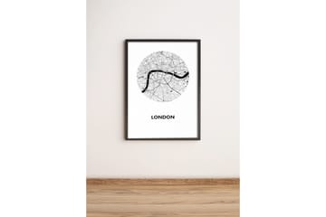 Tavla City med Ram Flerfärgad - 36x51 cm - Inredning - Tavlor & posters - Canvastavla