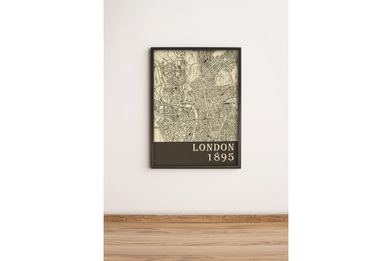 Tavla City med Ram Flerfärgad, 36x51 cm